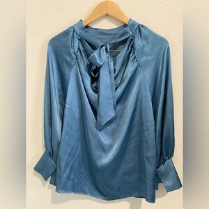 Zara Blue satin blouse